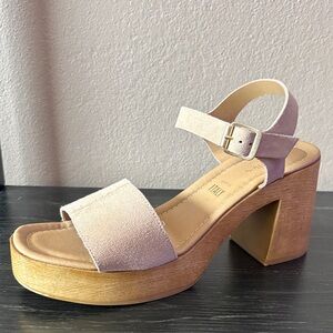 Seychelles Women's Tan suede platform heels size 10